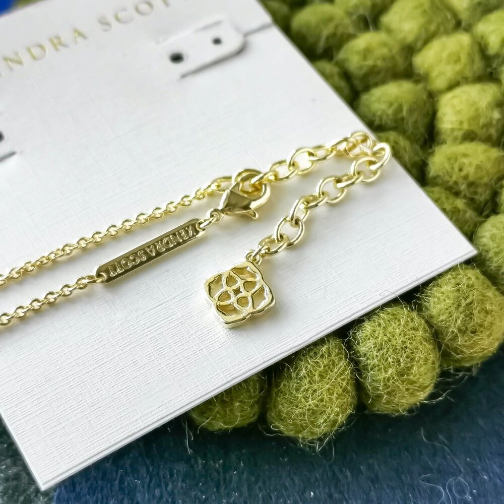 Kendra Scott Elisa Iridescent Drusy Necklace Gold - Picture 3 of 3